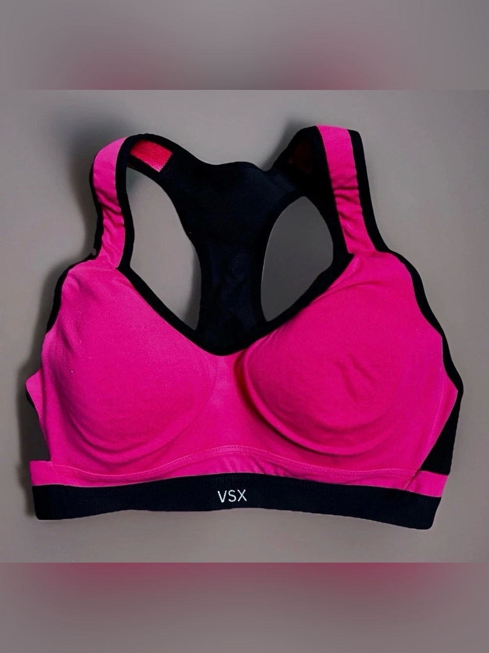 VSX Victoria’s Secret Vibrant Pink and Black Sports Bra